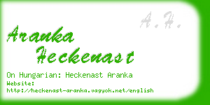 aranka heckenast business card